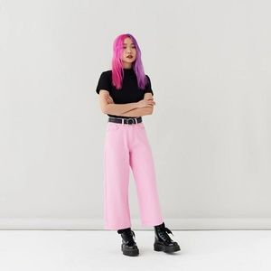 NWT Lazy Oaf Wide Leg Cropped Jean